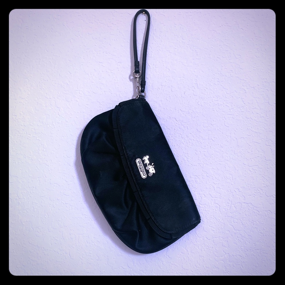 Coach Black Satin wristlet